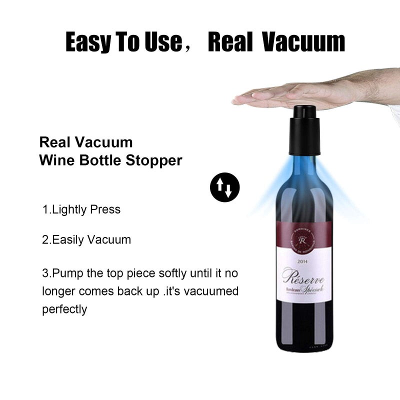 Hanlomele [2 PACK]Wine Bottle Stoppers, Reusable Wine Stoppers, Vacuum Wine Preserver with Time Scale Record, Wine Savers Vacuum Pump Corks Keep Wine Really Fresh, Best Gift Accessories. - Image 5